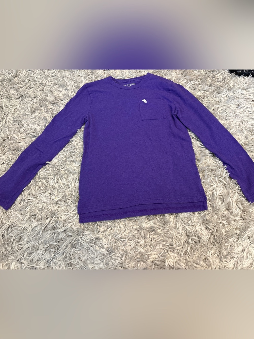 abercrombie kids Purple Long Sleeve Pocket Tee with Logo size 11/12